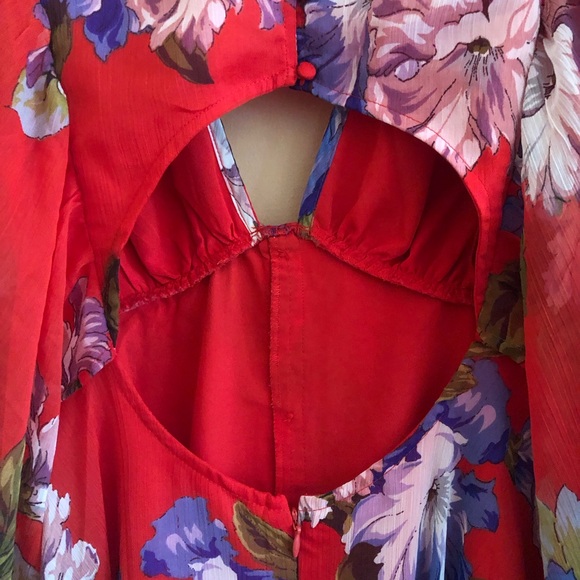 Red floral ASOS DESIGN Mini dress - Picture 3 of 6